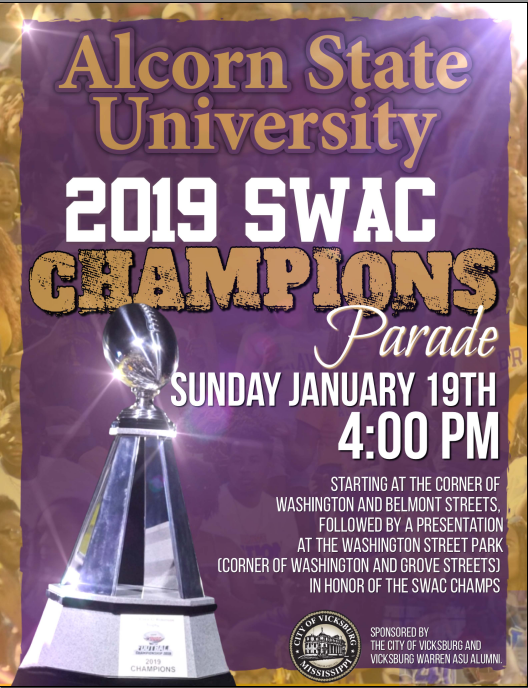 Alcorn State Univeristy 2019 Swac Championship City Of Vicksburg