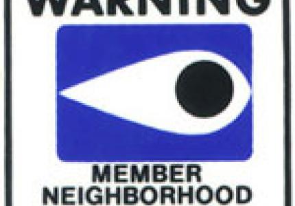 Neighborhood watch warning sign