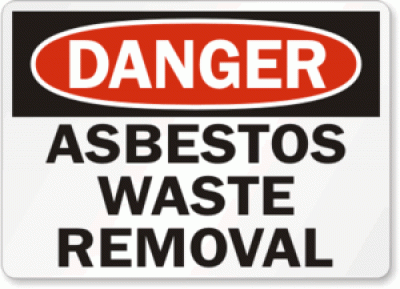 Picture Stating Danger Asbestos Waste Removal