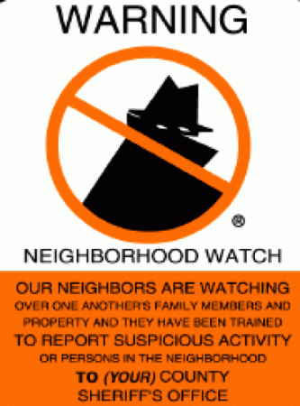 Neighborhood Watch Warning Sign
